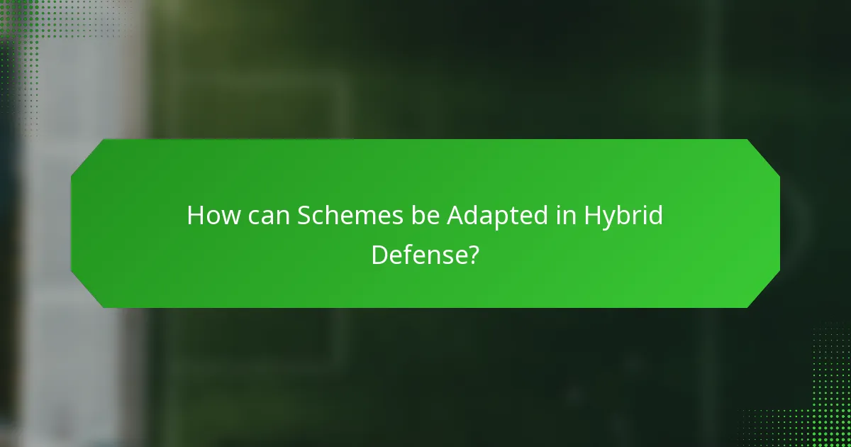 How can Schemes be Adapted in Hybrid Defense?