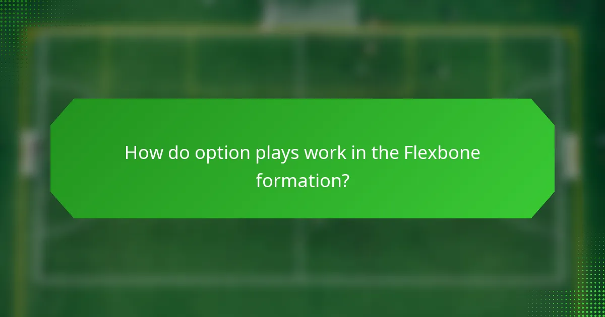How do option plays work in the Flexbone formation?