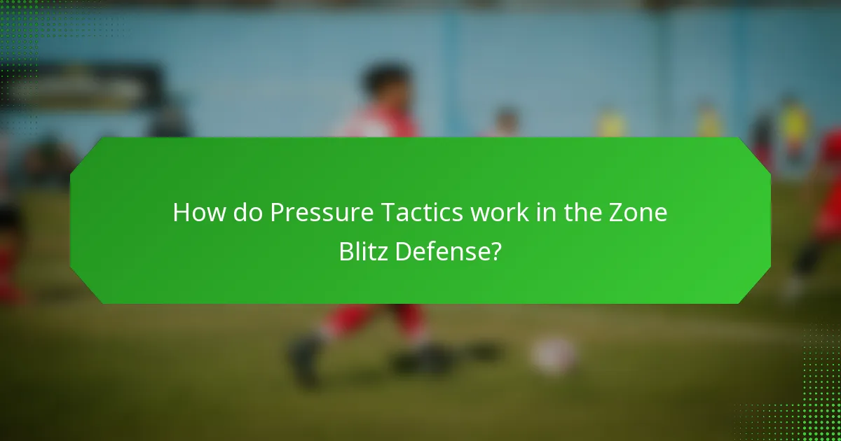 How do Pressure Tactics work in the Zone Blitz Defense?