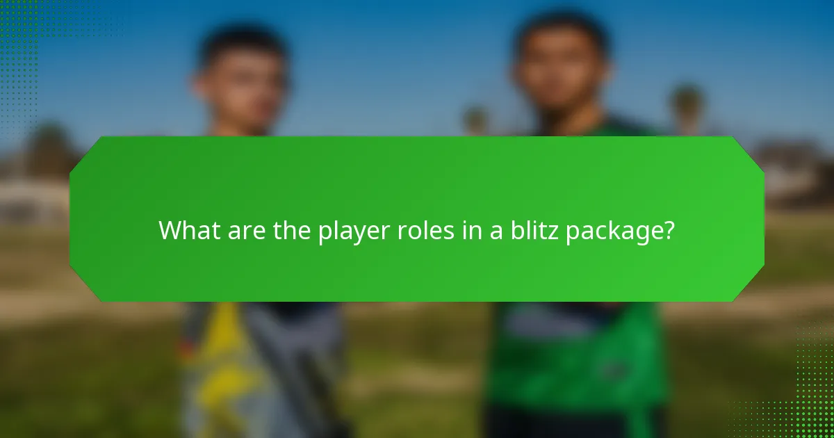 What are the player roles in a blitz package?