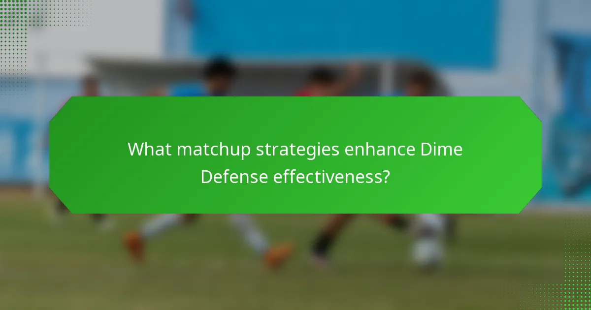 What matchup strategies enhance Dime Defense effectiveness?