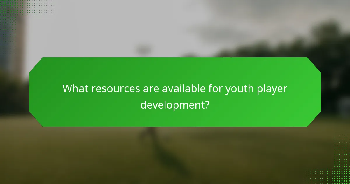 What resources are available for youth player development?